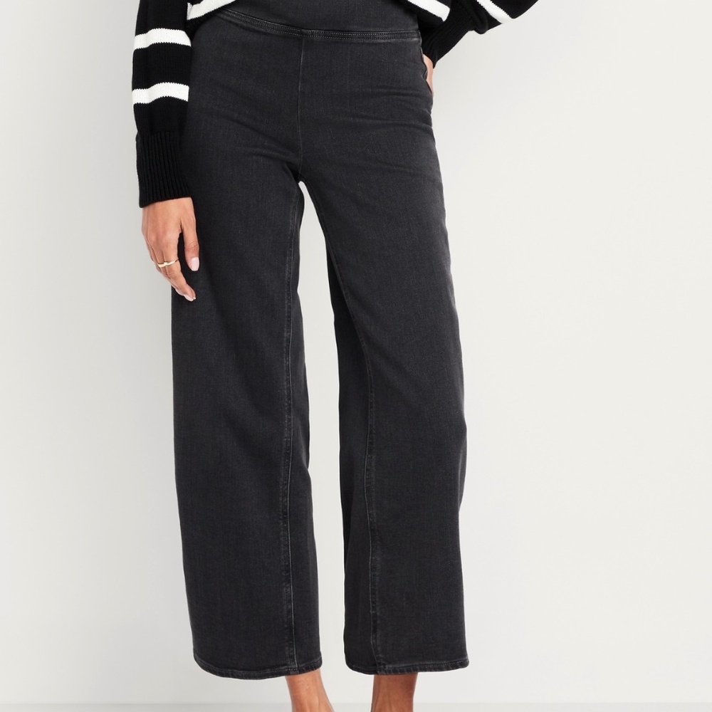 Old Navy Weekender Denim Wide Leg Crop Pants 16 Tall